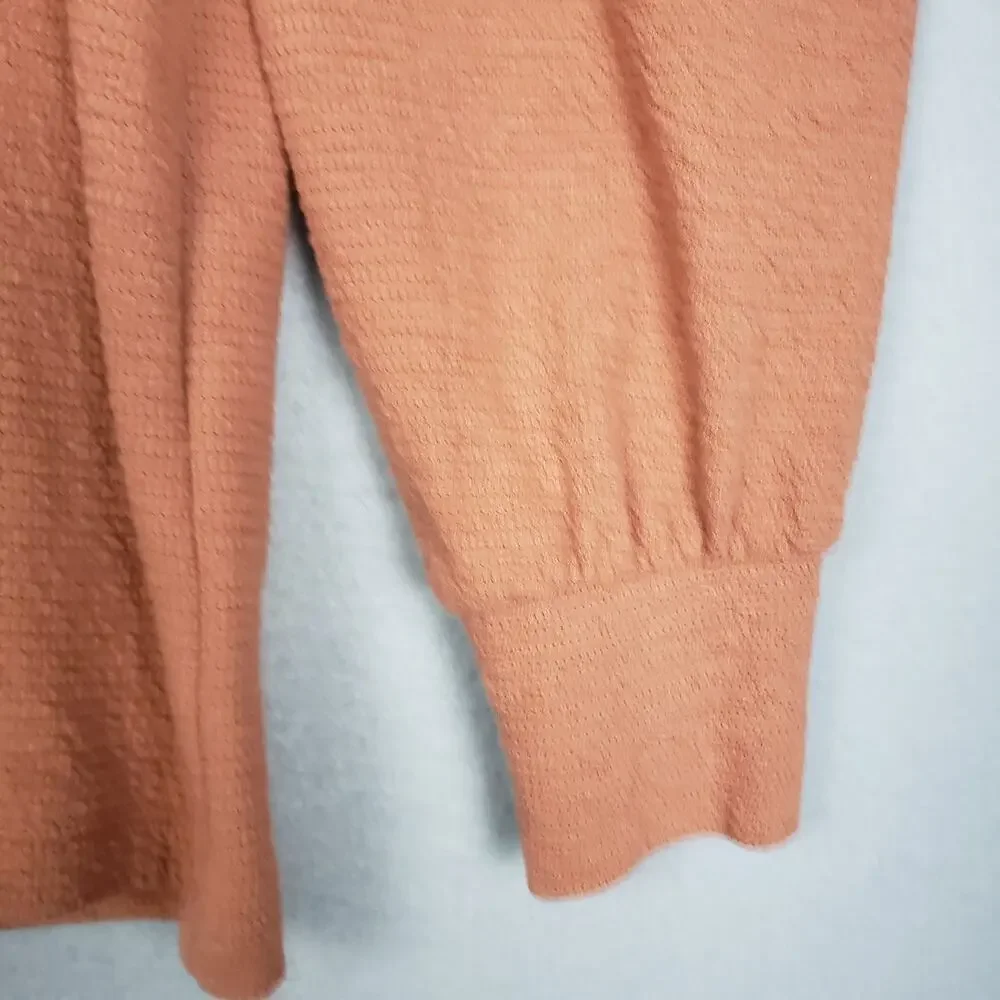 Madewell Size XS Pleated Statement Puff Sleeve Top‎ Amber Orange Fall Classic